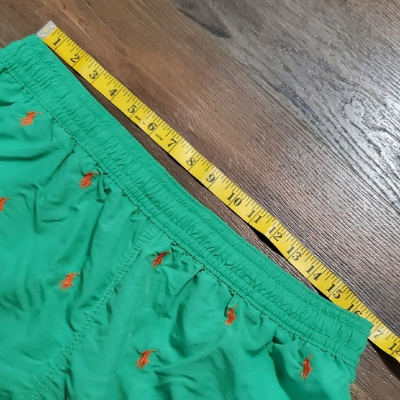Ralph Lauren Green and Orange Swim Trunks Quick-Dry Relaxed Fit - Picture 7 of 11
